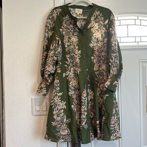 Sezane Caprice Dress Floral Border - Size 14